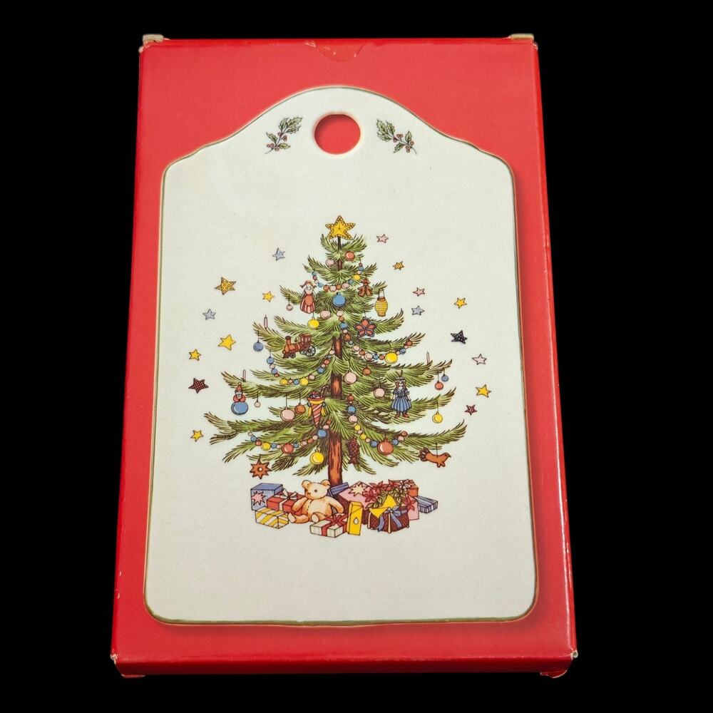Nikko Happy Holidays Ceramic Christmas Tree Snack Cheese Board Japan New in Box